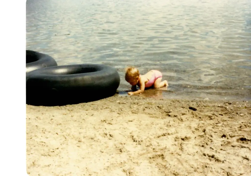 Trina as a baby on the beach