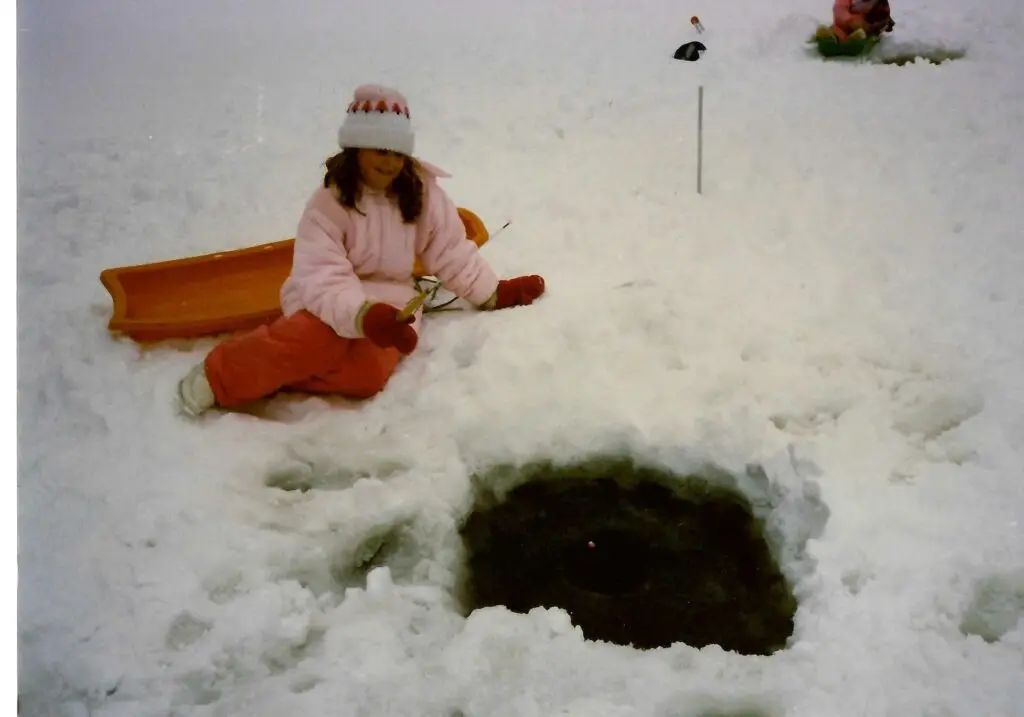 Trina ice fishing