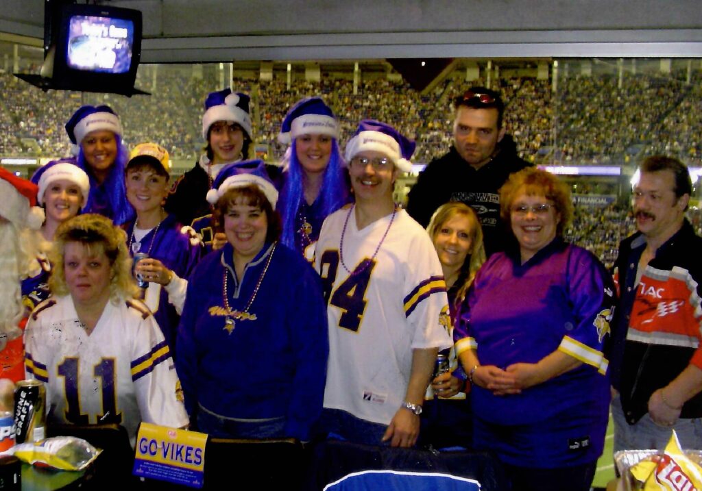 Trina supporting the vikings football team.