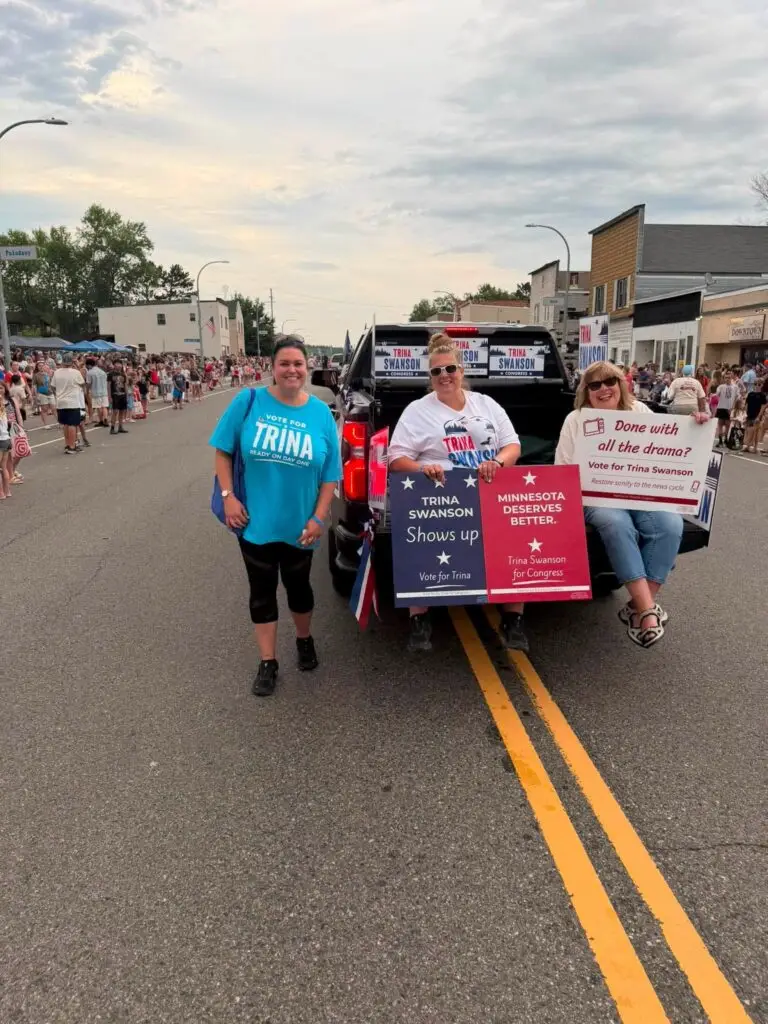 A parade in MN with Trina Swanson for Congress supporters.