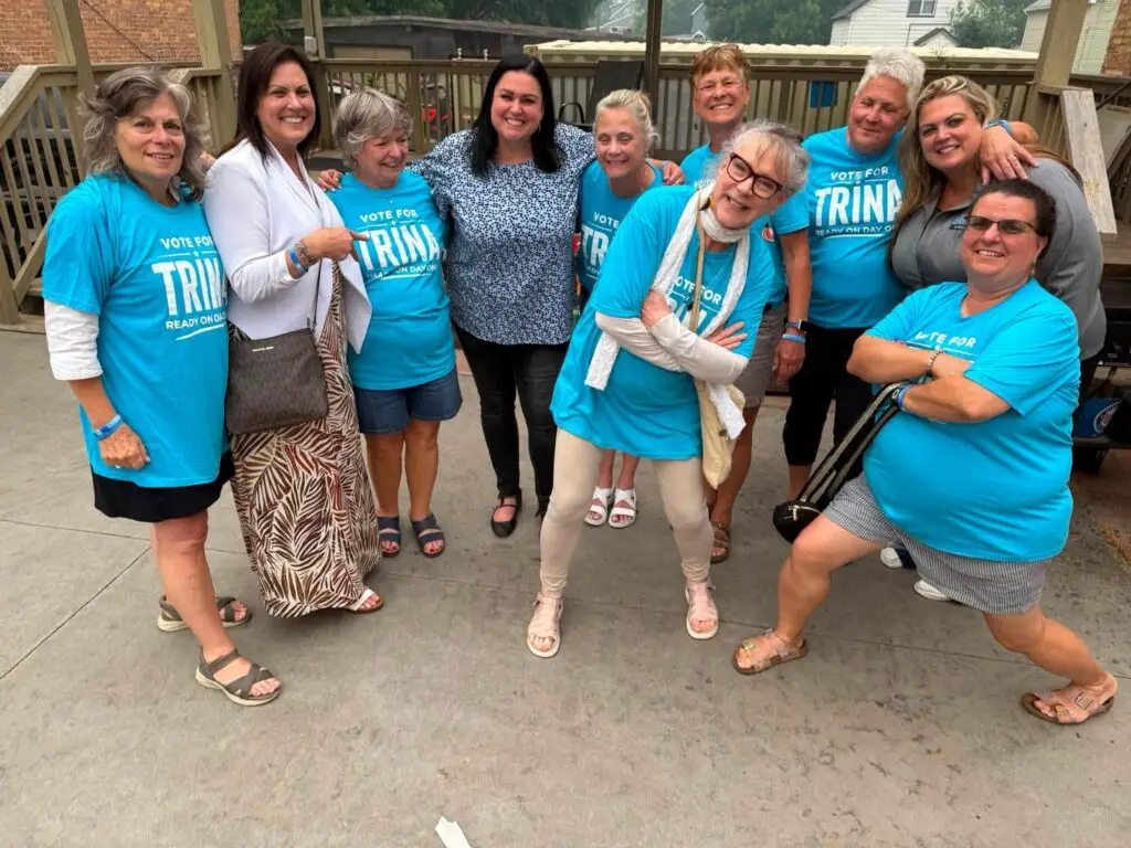 Trina with her supporters at an event.